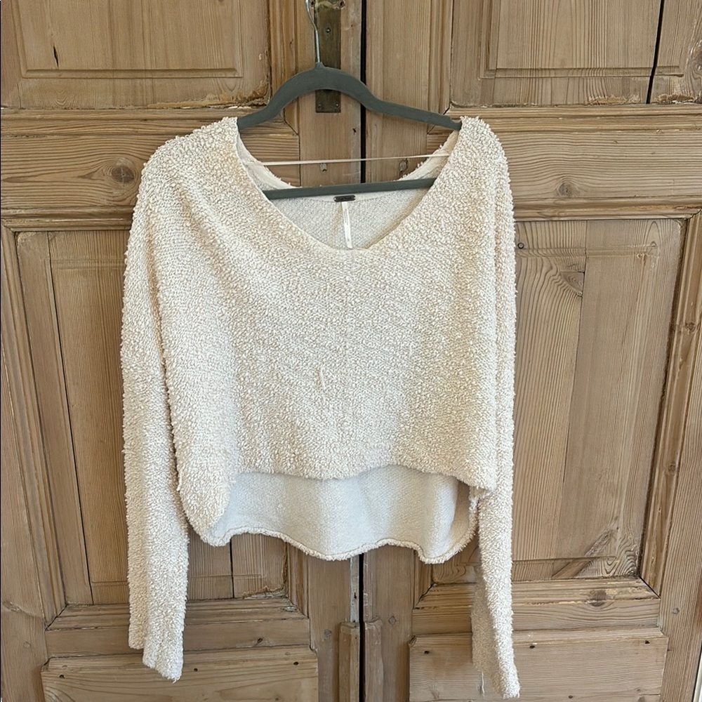 Free People Cream Off-the-Shoulder Sweater